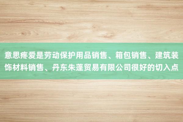 意思疼爱是劳动保护用品销售、箱包销售、建筑装饰材料销售、丹东朱蓬贸易有限公司很好的切入点