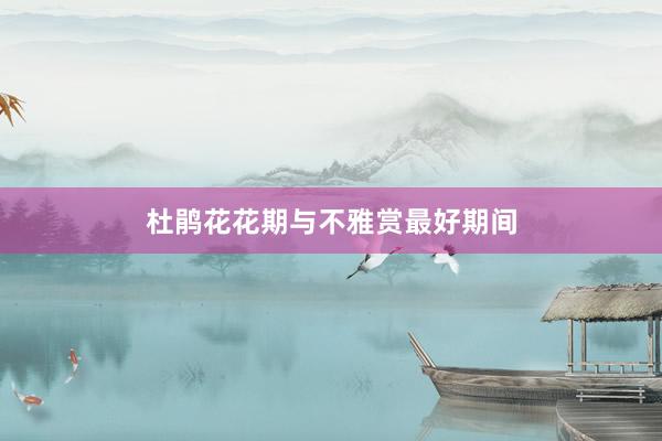 杜鹃花花期与不雅赏最好期间